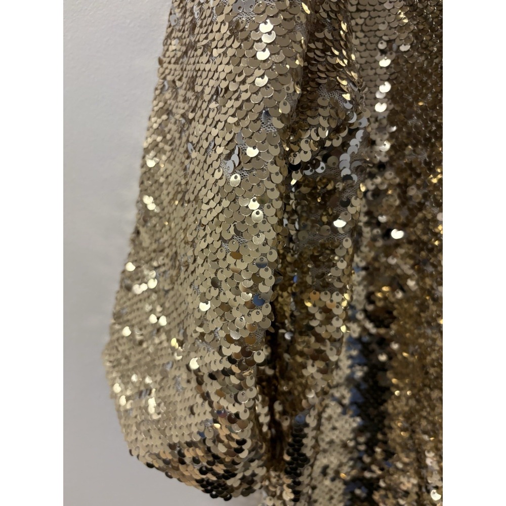 NWT "Lucky & Blessed Women's Tunic/Top Gold Sequins Sz Large Holiday Glam - Picture 4 of 11